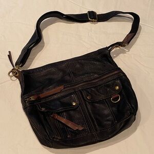 Fossil Black Leather Crossbody Bag